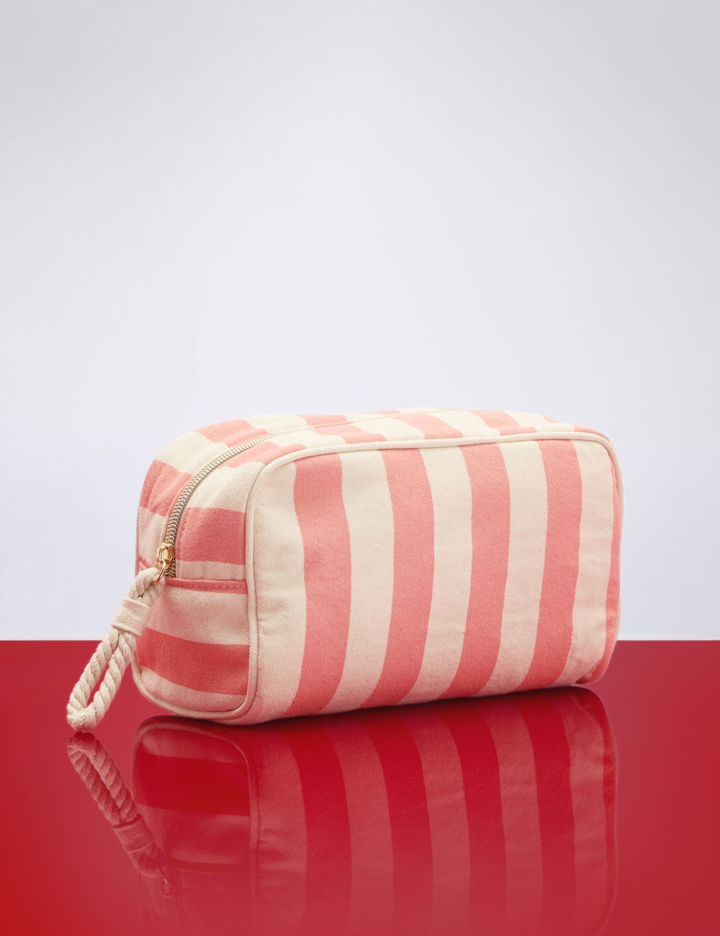 Striped Cotton Cosmetic Bag