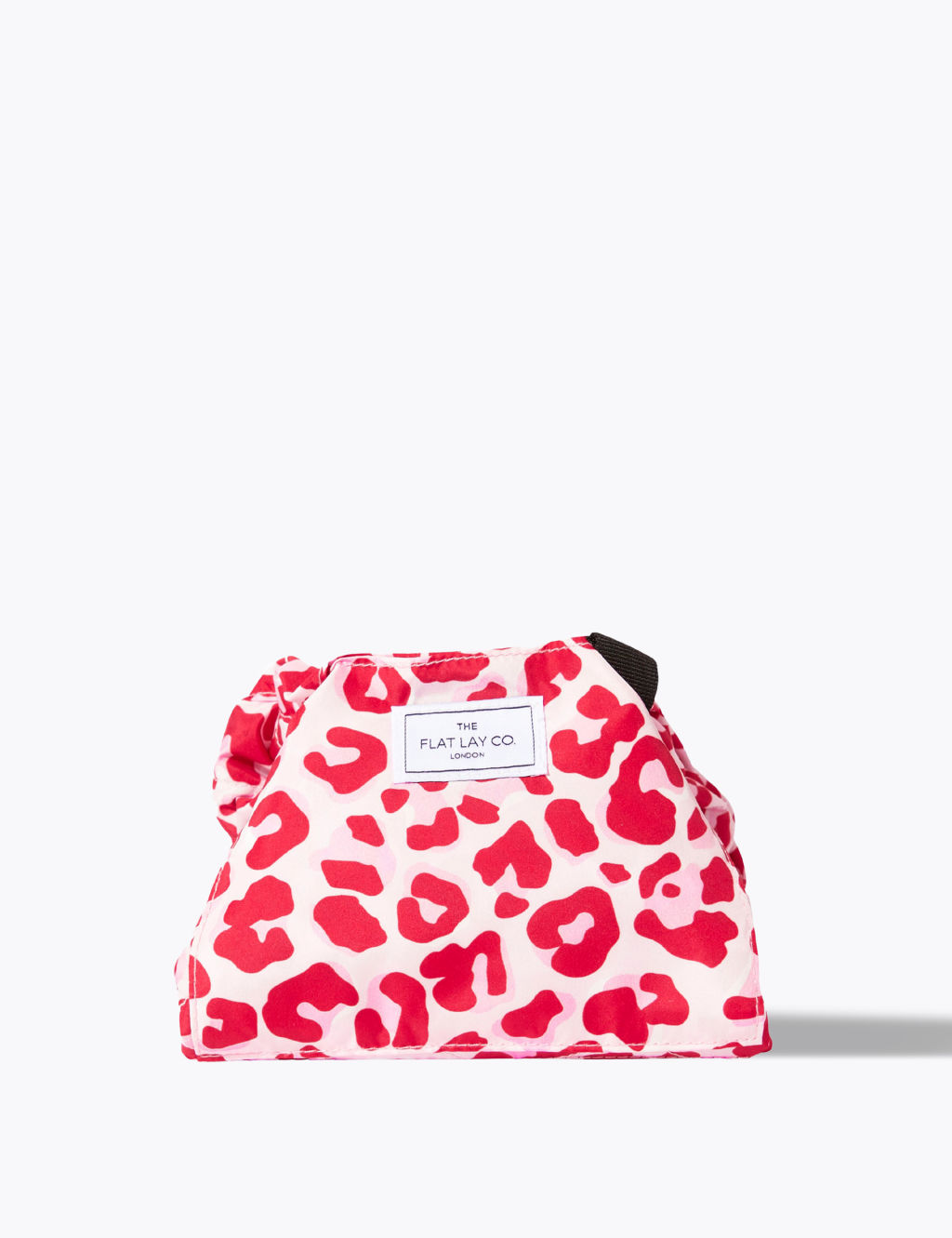 Open Flat Makeup Bag In Pink Leopard