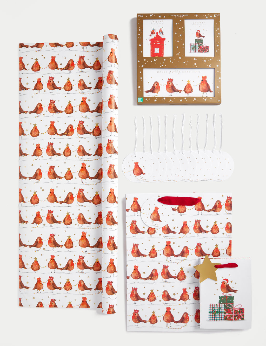 Robin 3M Christmas Gift Wrap with Cards, Tags & Gift Bags