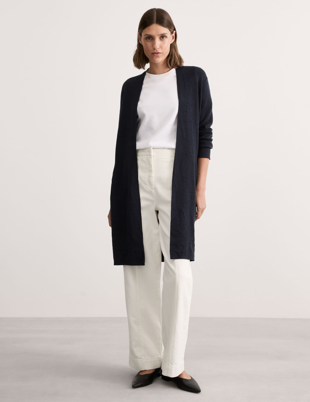 Pure Merino Wool Longline Cardigan