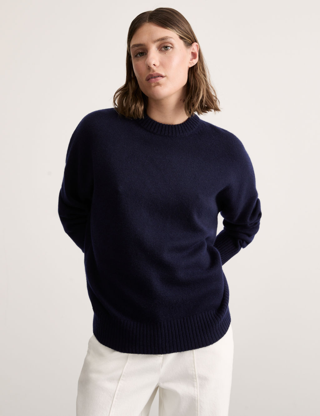 Pure Cashmere Crew Neck Relaxed Jumper