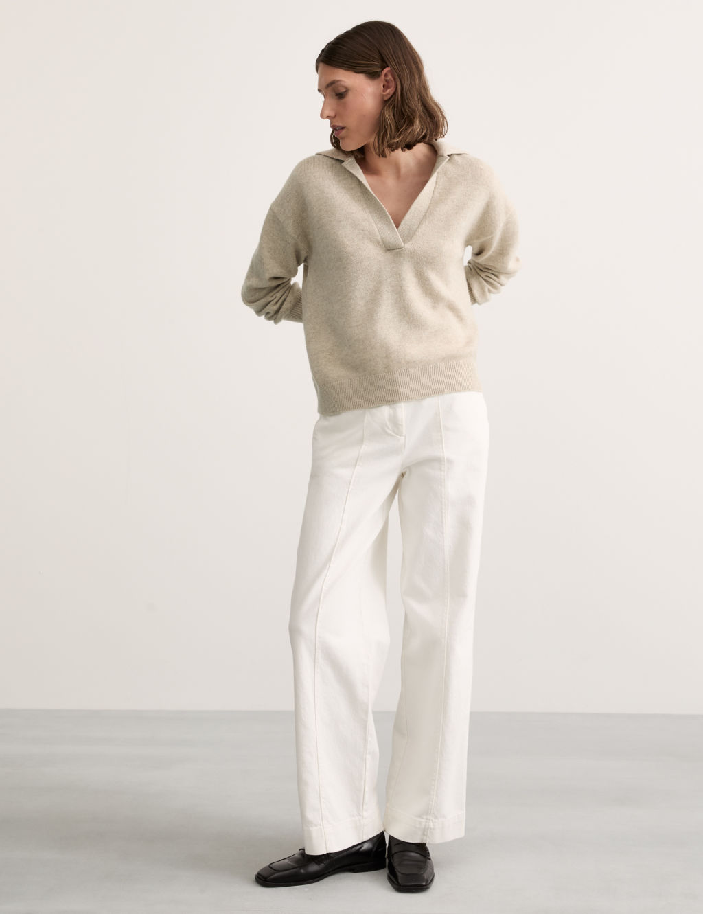 Wool Rich Collared Jumper with Cashmere 2 of 8