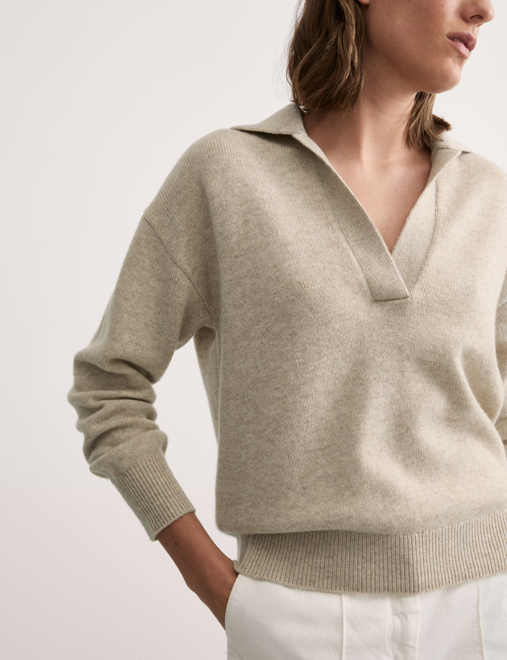 Wool Rich Collared Jumper with Cashmere 7 of 8