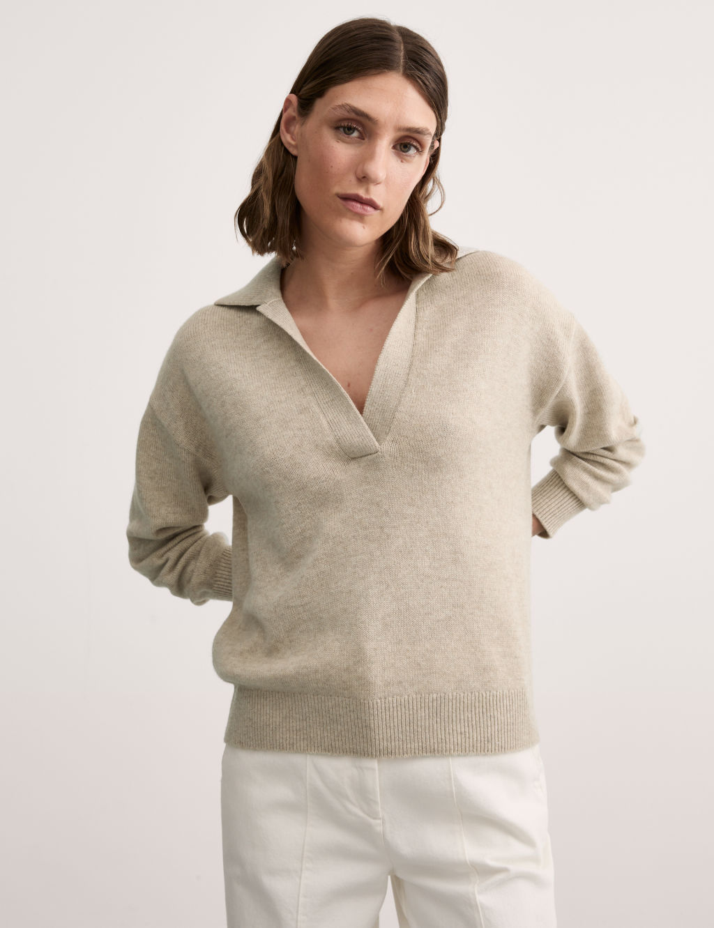 Wool Rich Collared Jumper with Cashmere 8 of 8