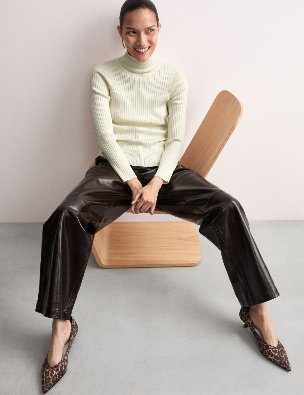 Ribbed Roll Neck Jumper