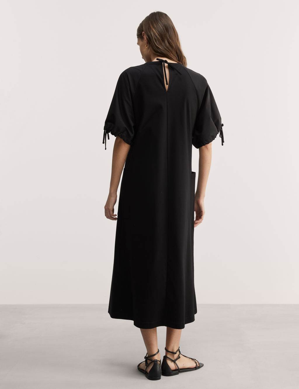 Pure Cotton Jersey Midi Shift Dress 6 of 6