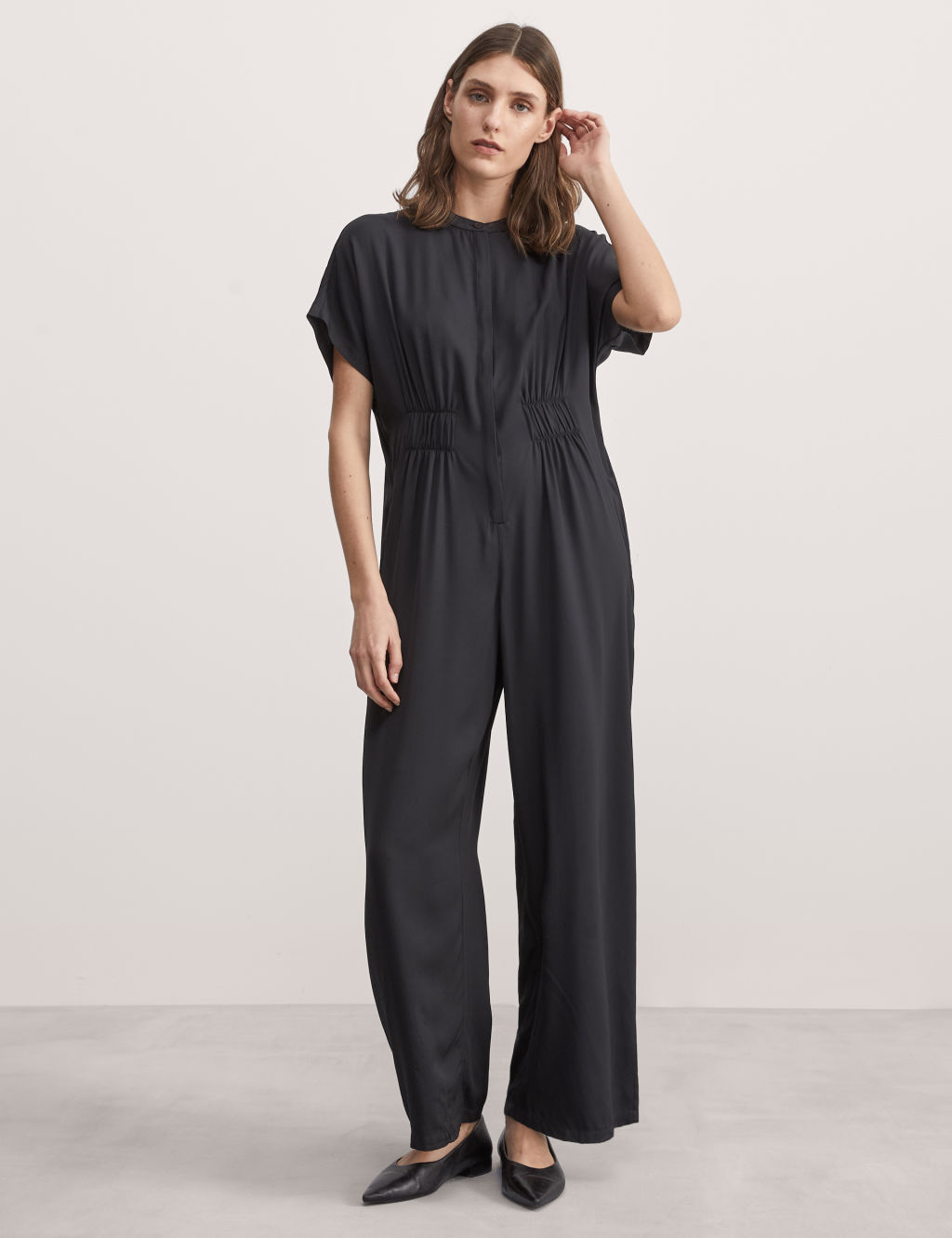 Short Sleeve Wide Leg Jumpsuit