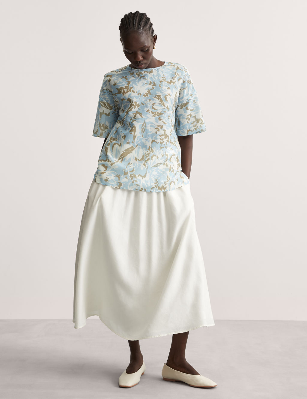 Silk Blend Floral Top