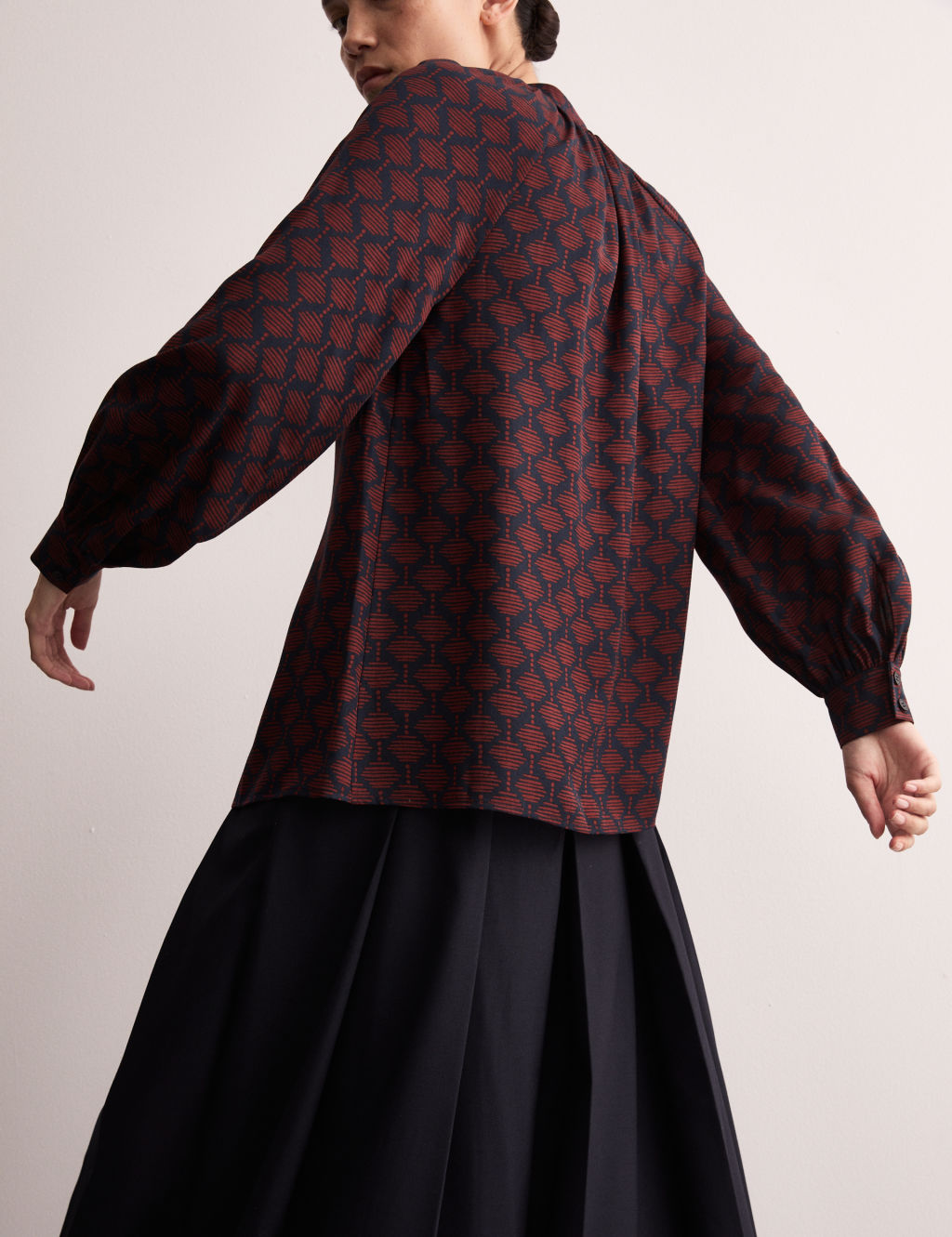 Pure Lyocell Printed Button Through Blouse