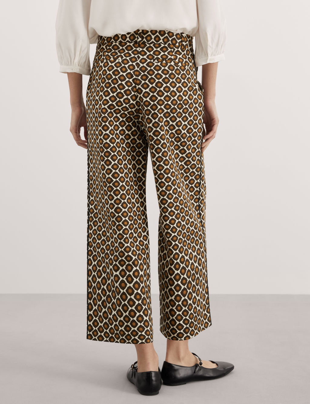 Cotton Rich Geometric Wide Leg Trousers 5 of 7