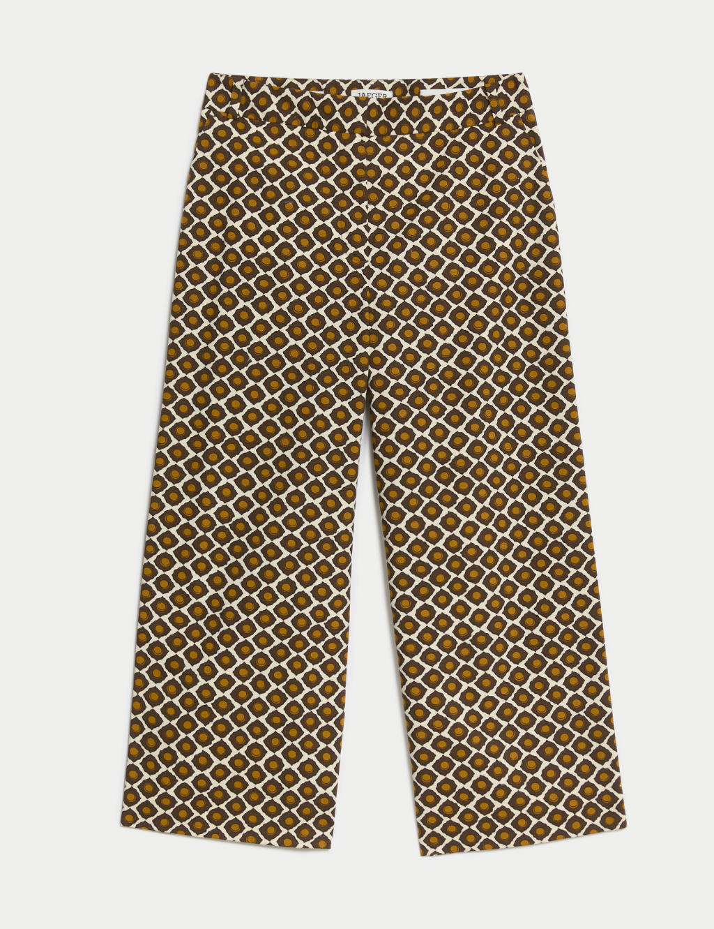 Cotton Rich Geometric Wide Leg Trousers 1 of 7