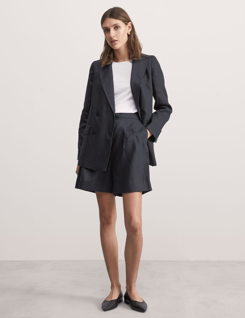 Pure Linen High Waisted Shorts