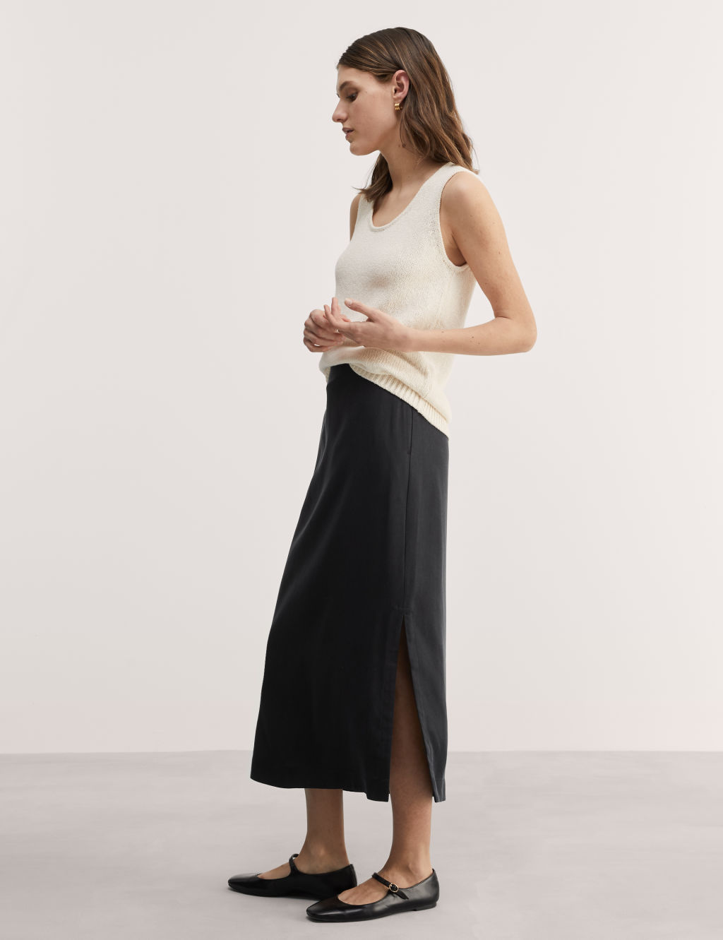 Pure Lyocell™ Midi Column Skirt