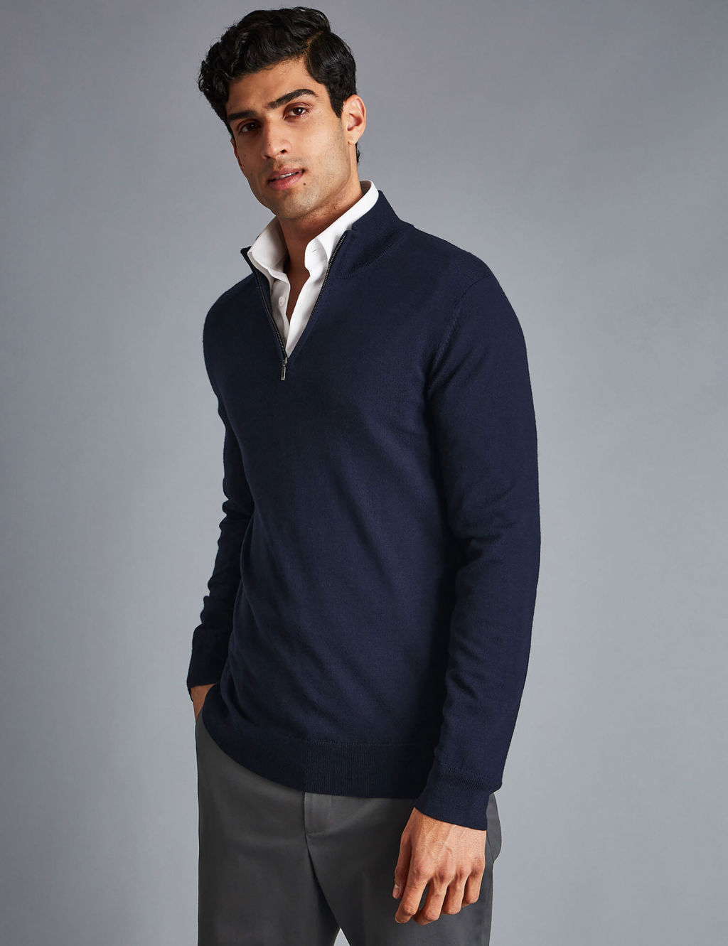 Pure Merino Wool Half Zip Jumper