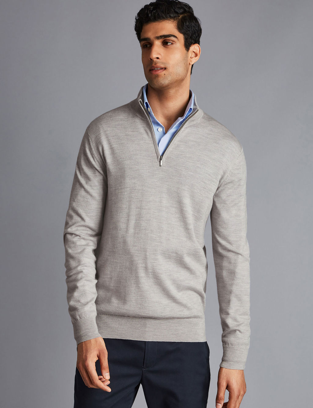 Pure Merino Wool Half Zip Jumper