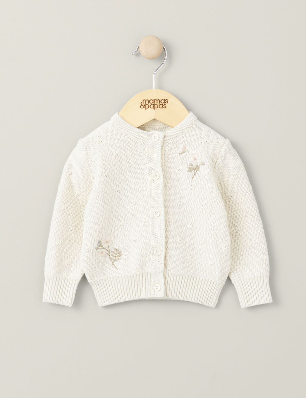 Pure Cotton Floral Knitted Cardigan (7lbs-1 Yrs)