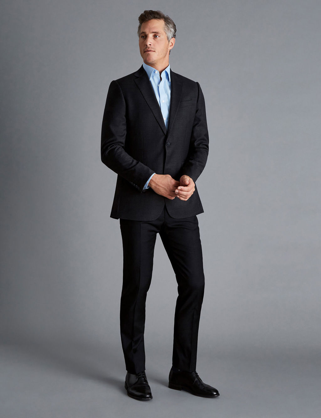 Slim Fit Pure Wool Twill Suit Trousers