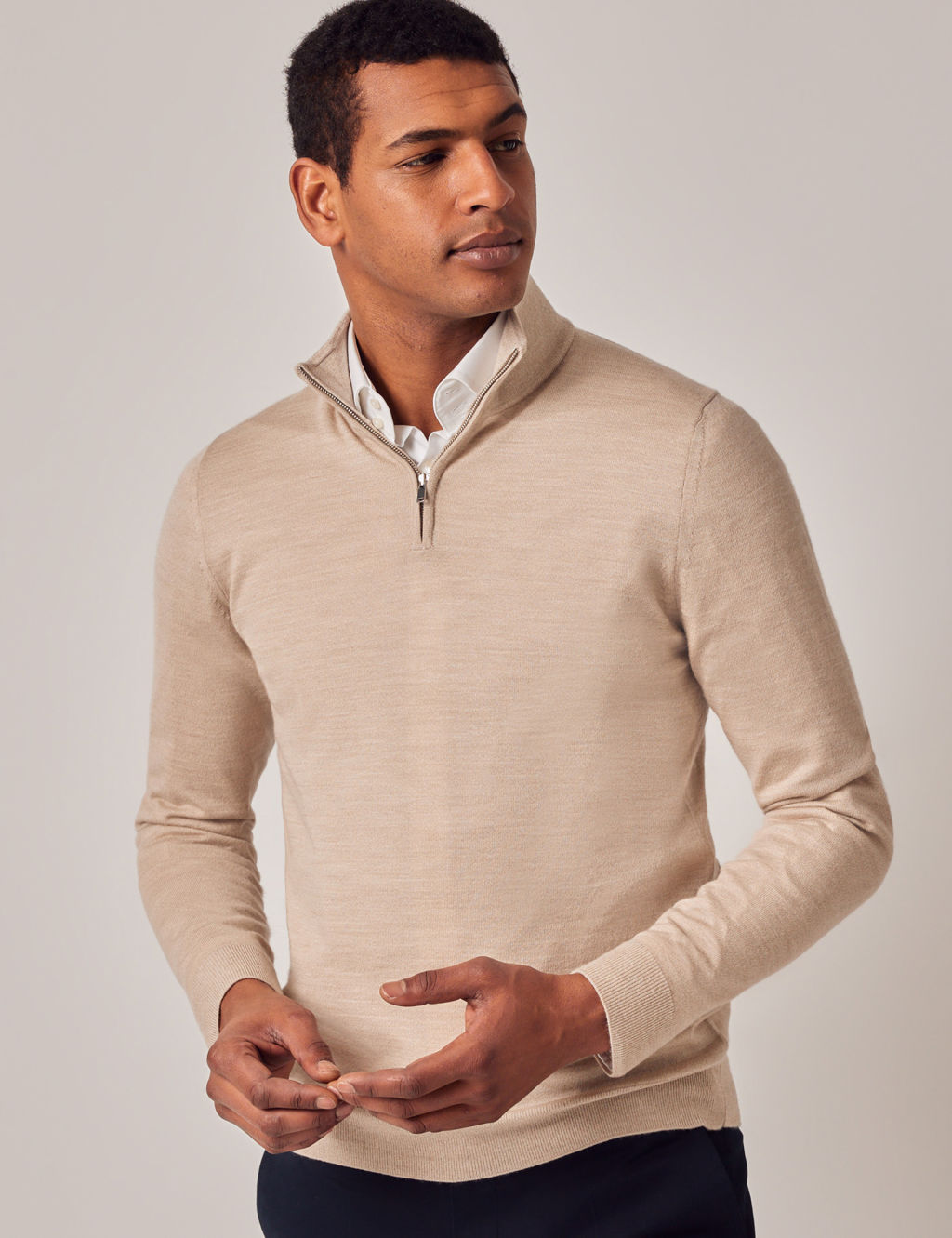 Pure Merino Wool Half Zip Jumper