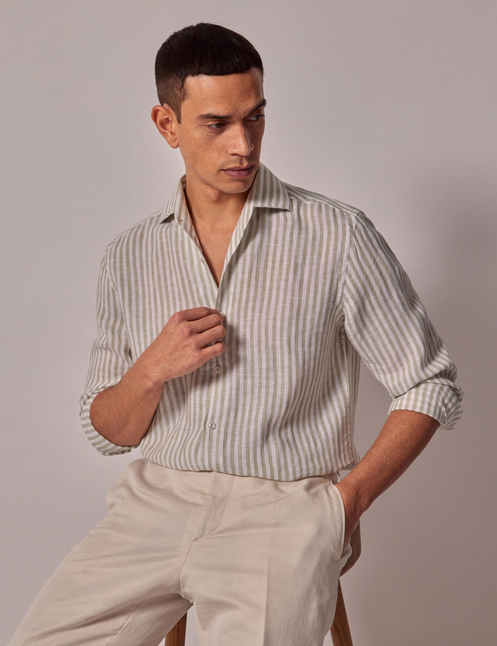 Pure Linen Striped Shirt