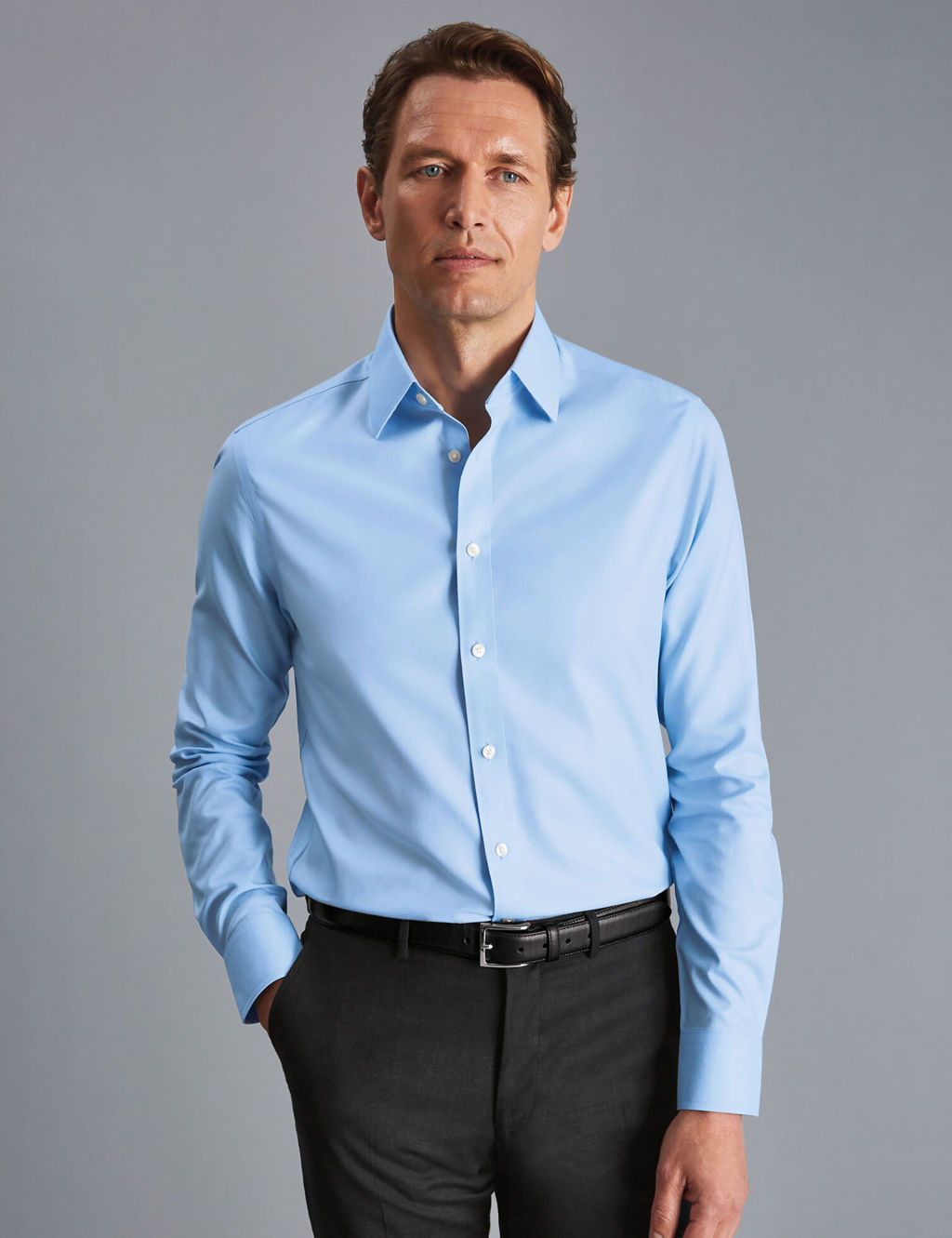 Slim Fit Non Iron Pure Cotton Twill Shirt