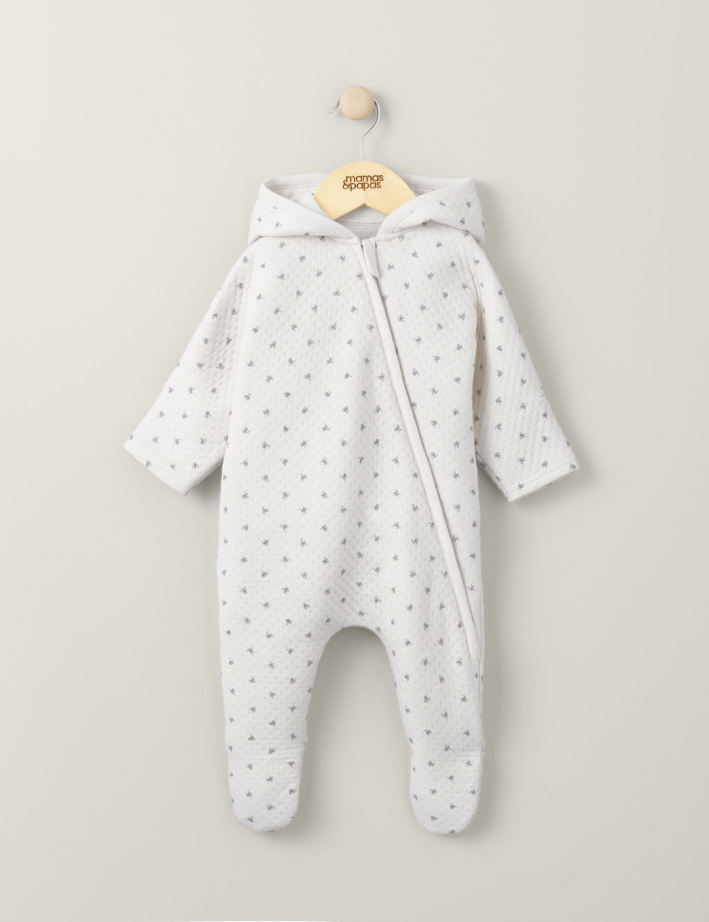 Cotton Rich Ditsy Floral Hooded Pramsuit (7lbs-1 Yrs)