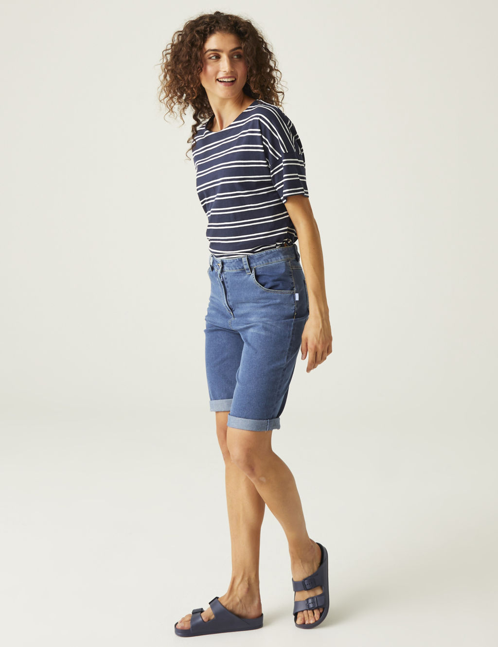 Erdre Denim Knee Length Shorts