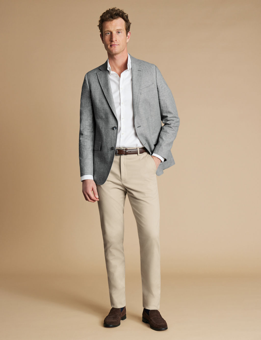 Slim Fit Linen Blend Blazer 1 of 5