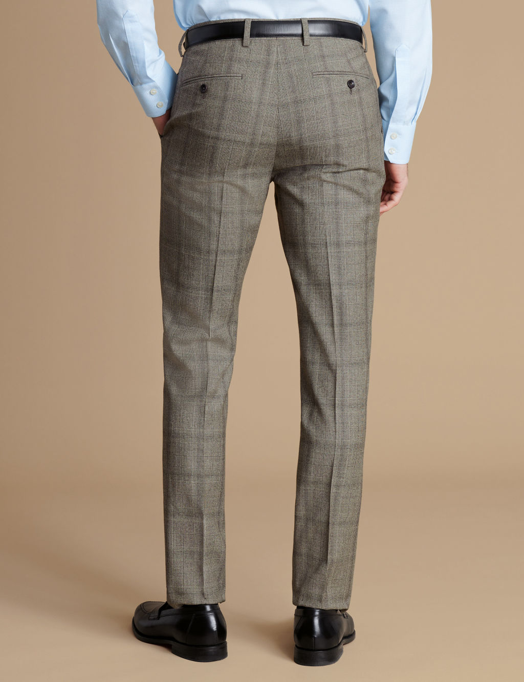 Slim Fit Pure Wool Checked Suit Trousers 2 of 4