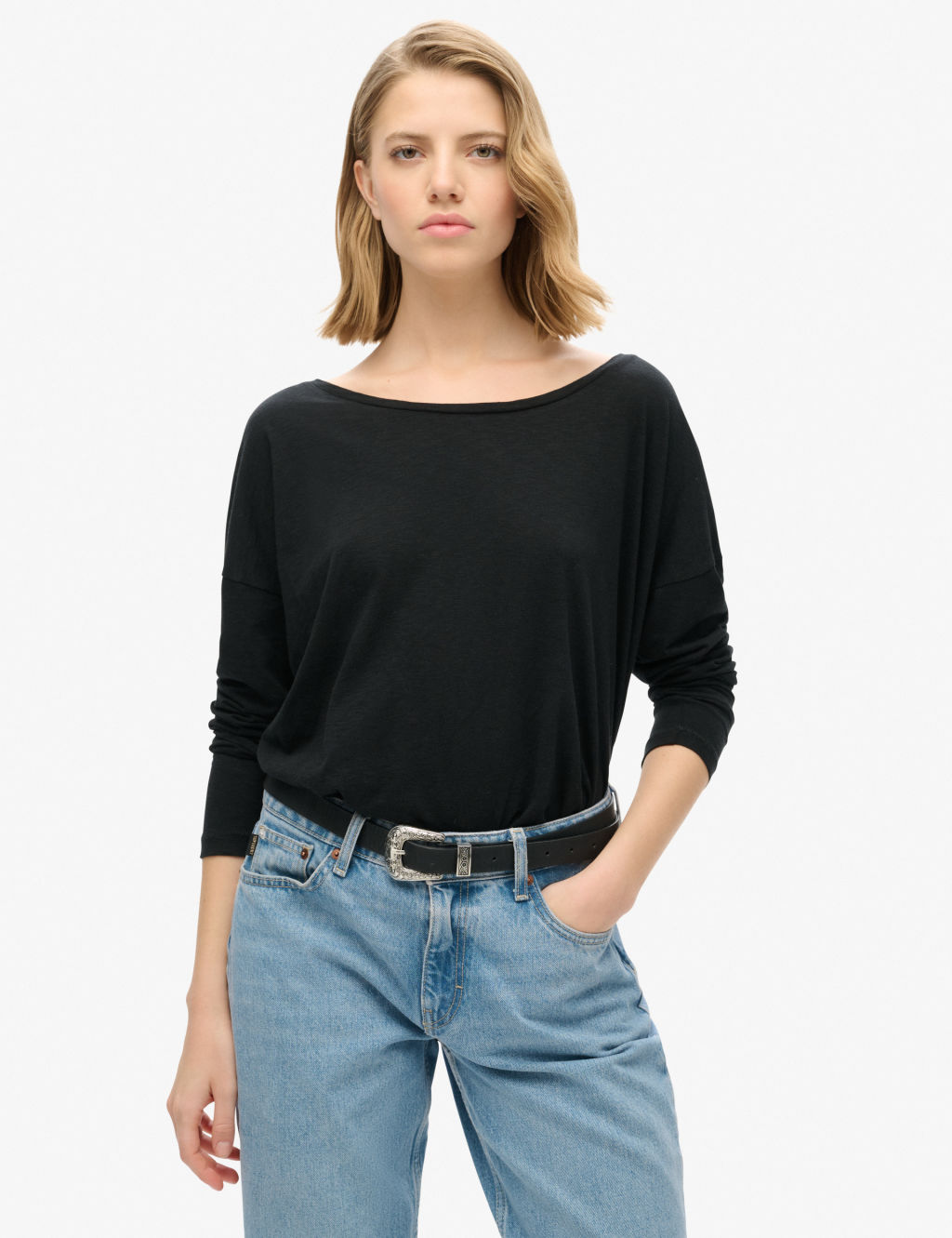 Jersey Wide Neck Top