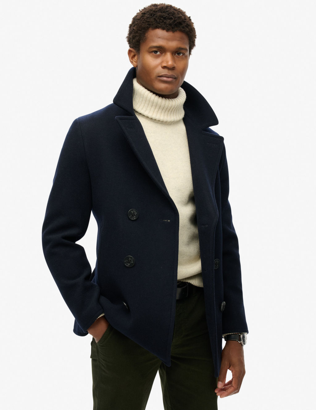 Wool Rich Revere 2 in 1 Peacoat