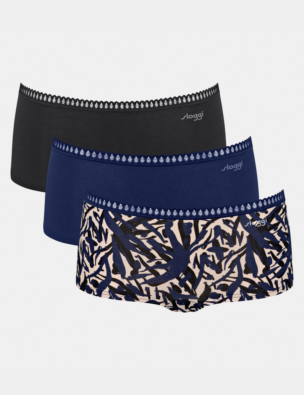 3pk Go Crush Cotton Rich Low Rise Shorts