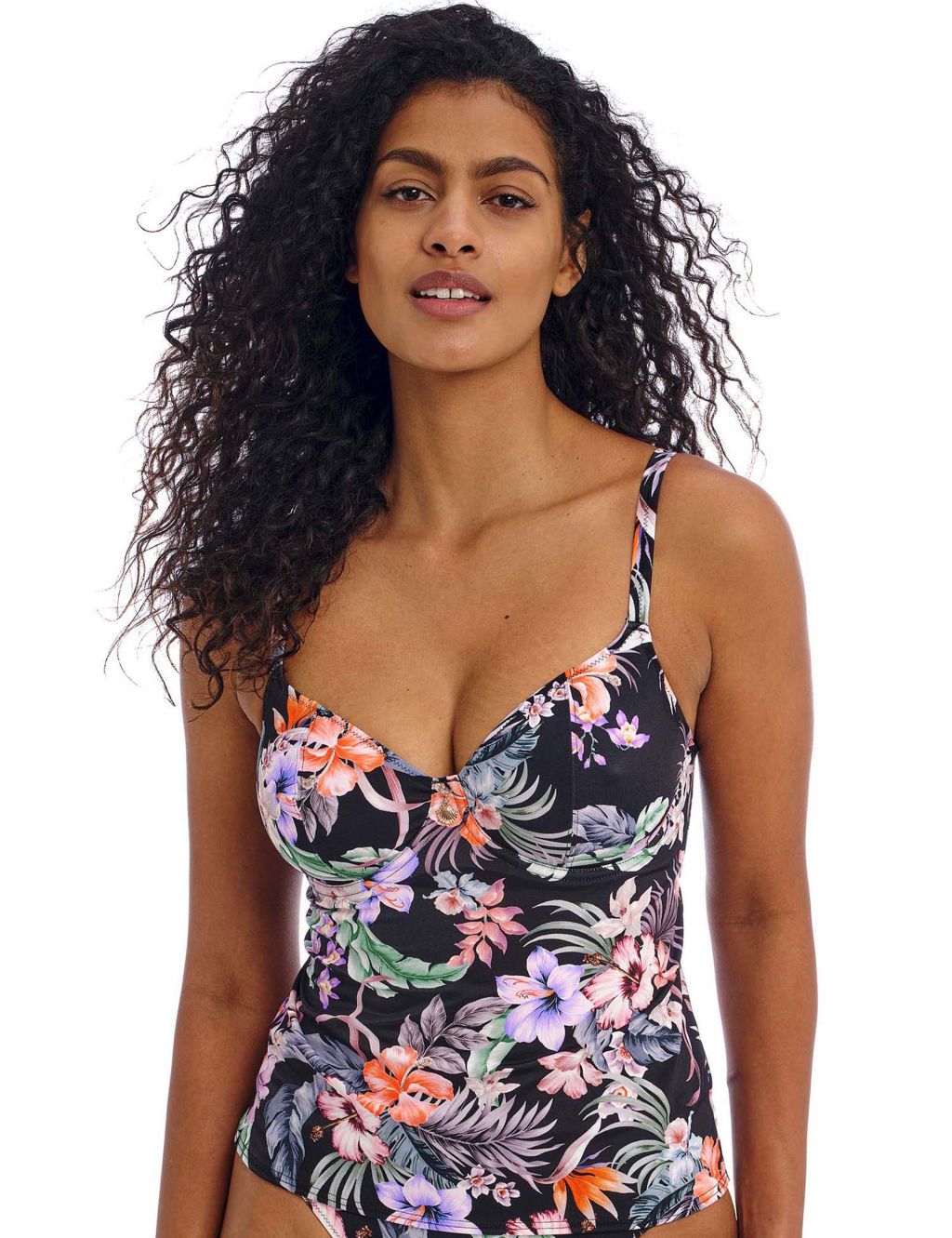 Kamala Bay Floral Wired Plunge Tankini Top