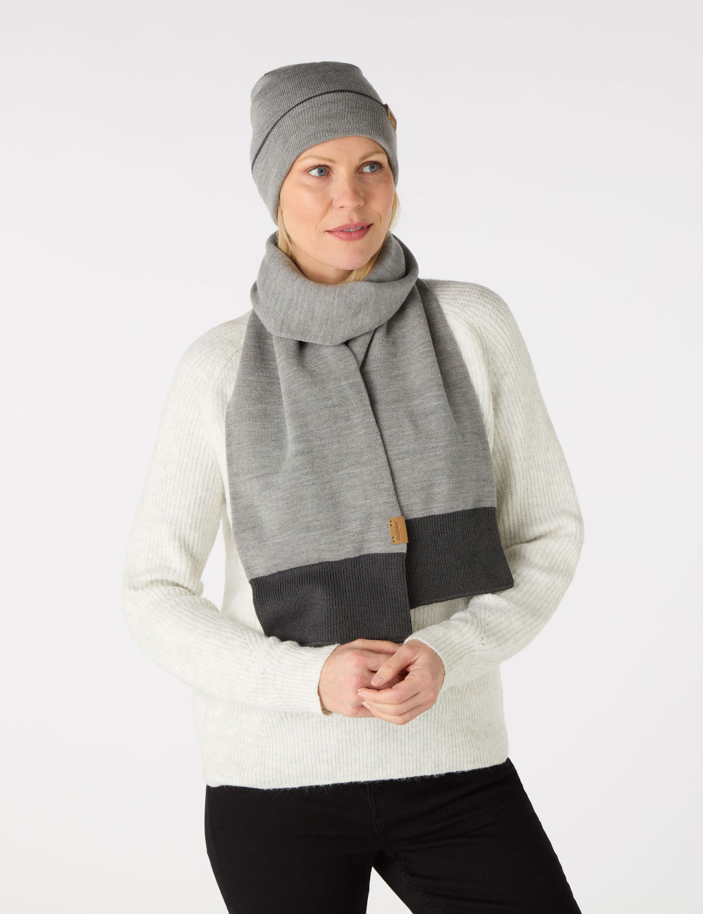 Tipped Beanie Hat & Scarf Set