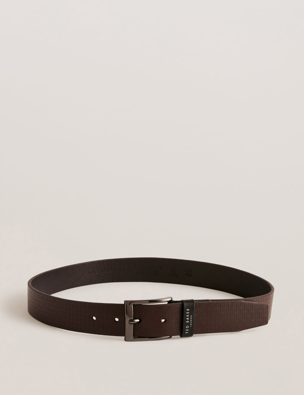 Leather Textured Rectangular Buckle Belt