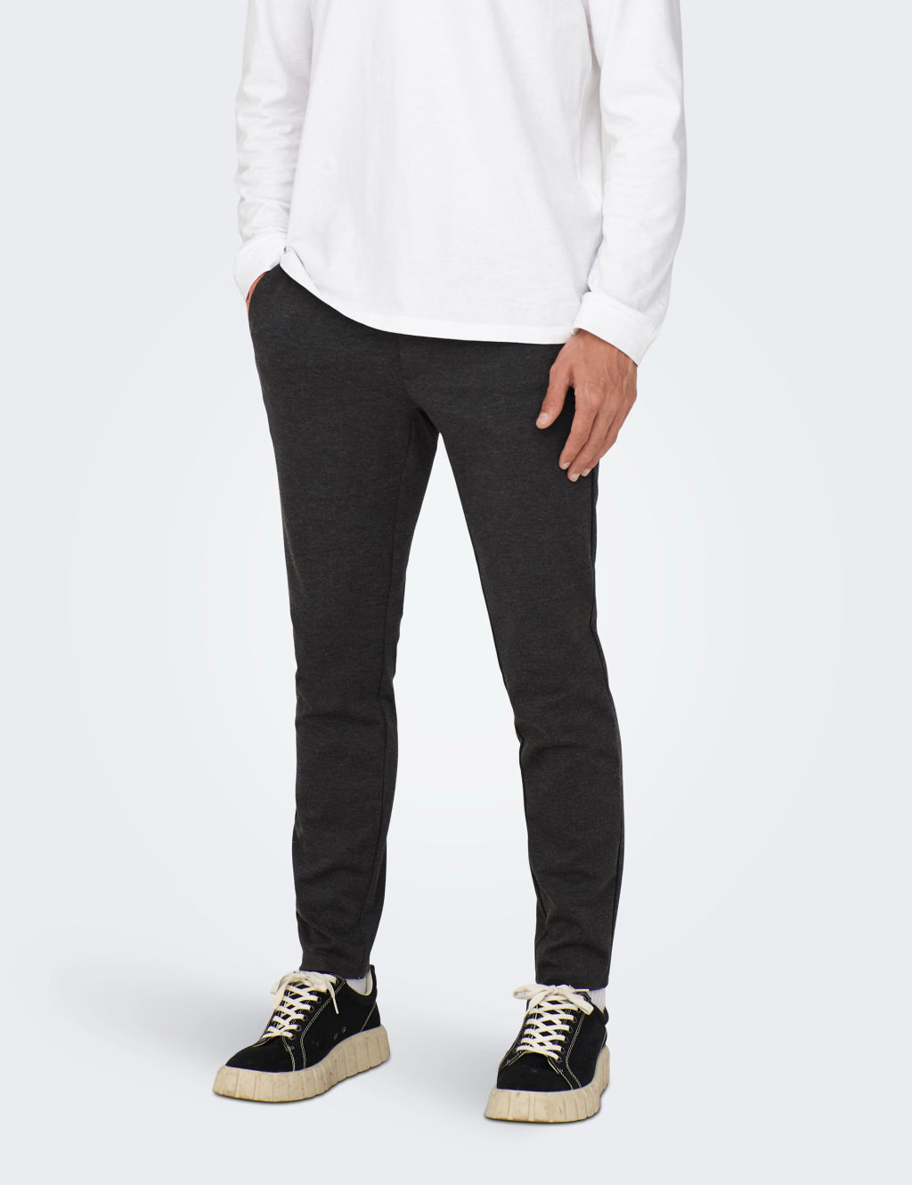Tapered Fit Flat Front Trousers