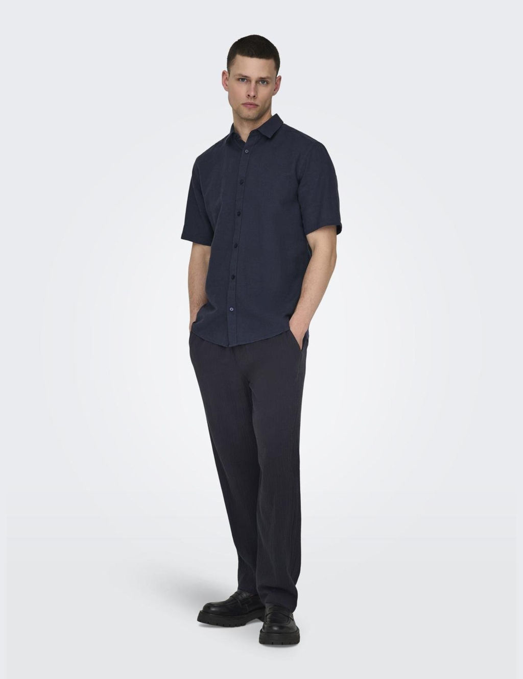 Straight Fit Pure Cotton Trousers 3 of 7