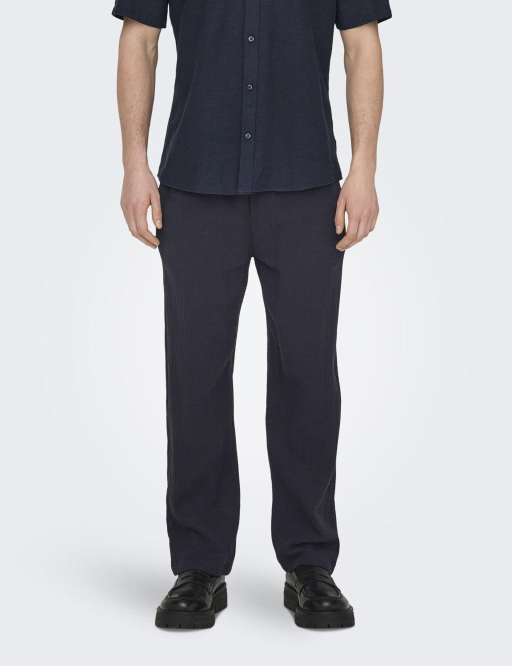 Straight Fit Pure Cotton Trousers 2 of 7