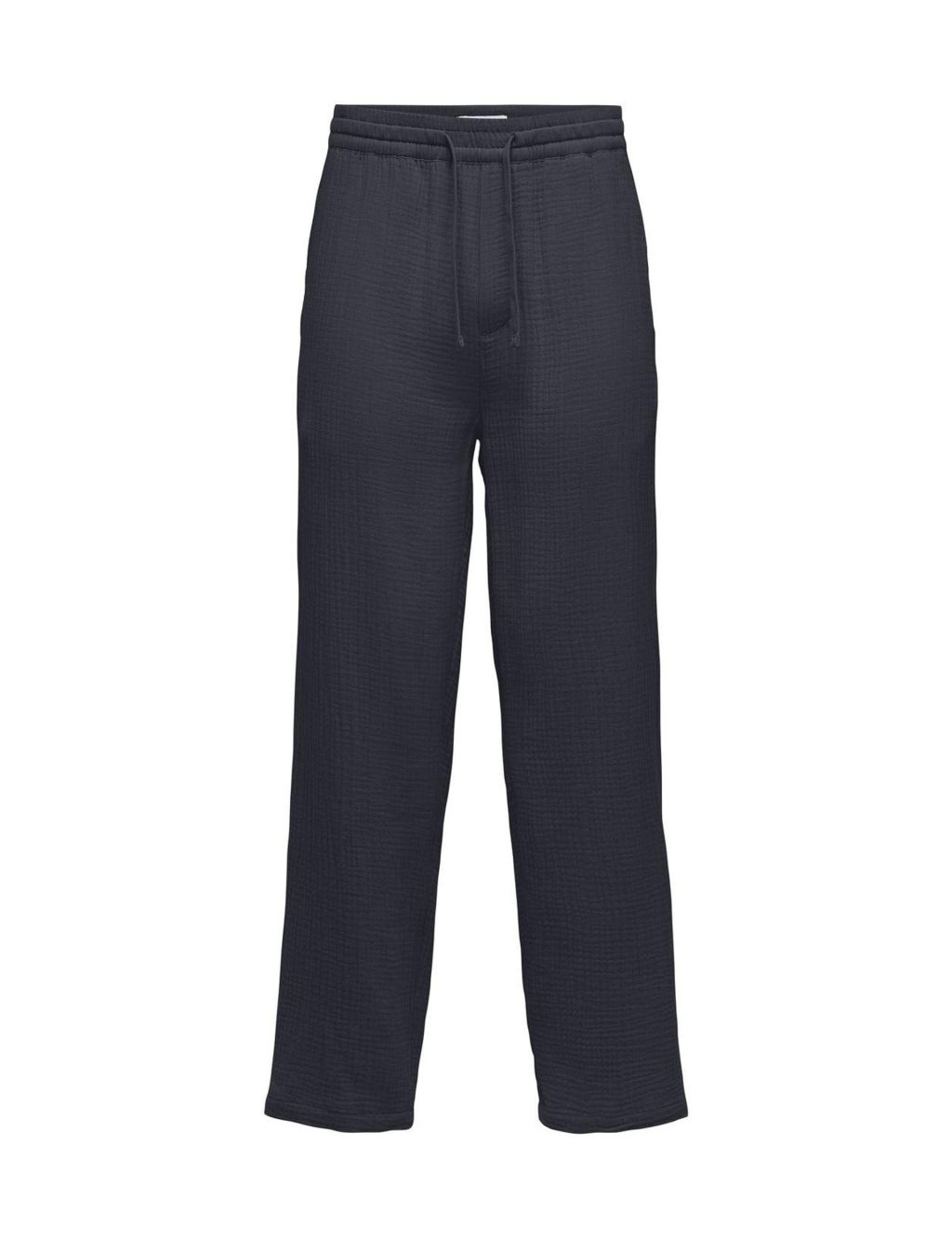 Straight Fit Pure Cotton Trousers 1 of 7