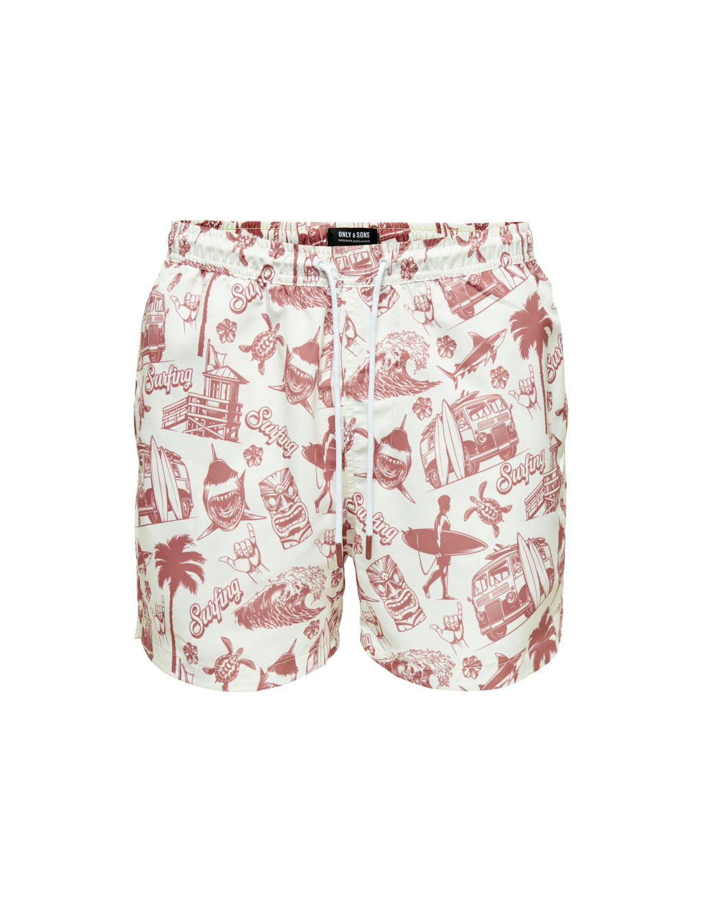 Pocketed Printed Swim Shorts