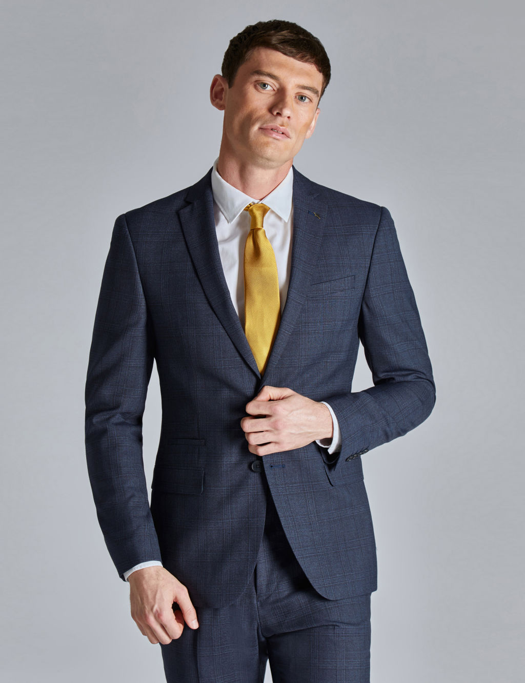 Slim Fit Wool Rich Textured Check Suit Jacket