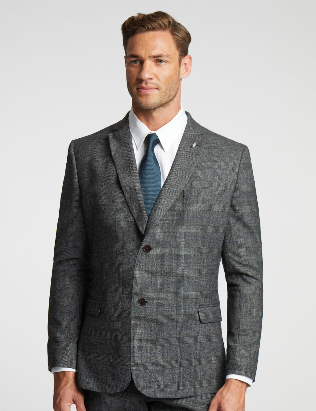 Slim Fit Wool Rich Check Suit Jacket
