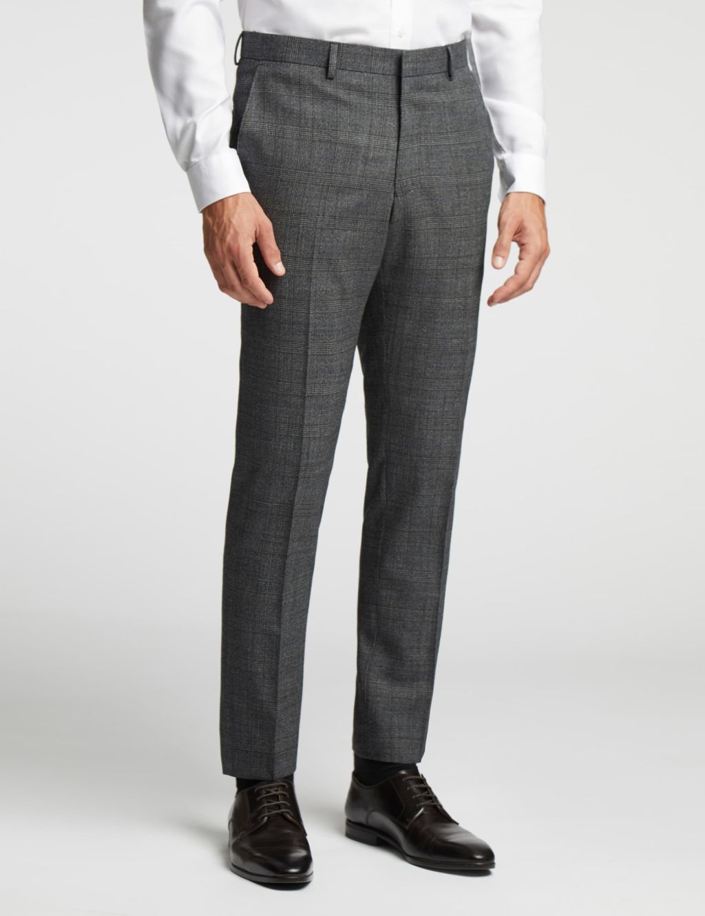 Slim Fit Wool Rich Check Suit Trousers