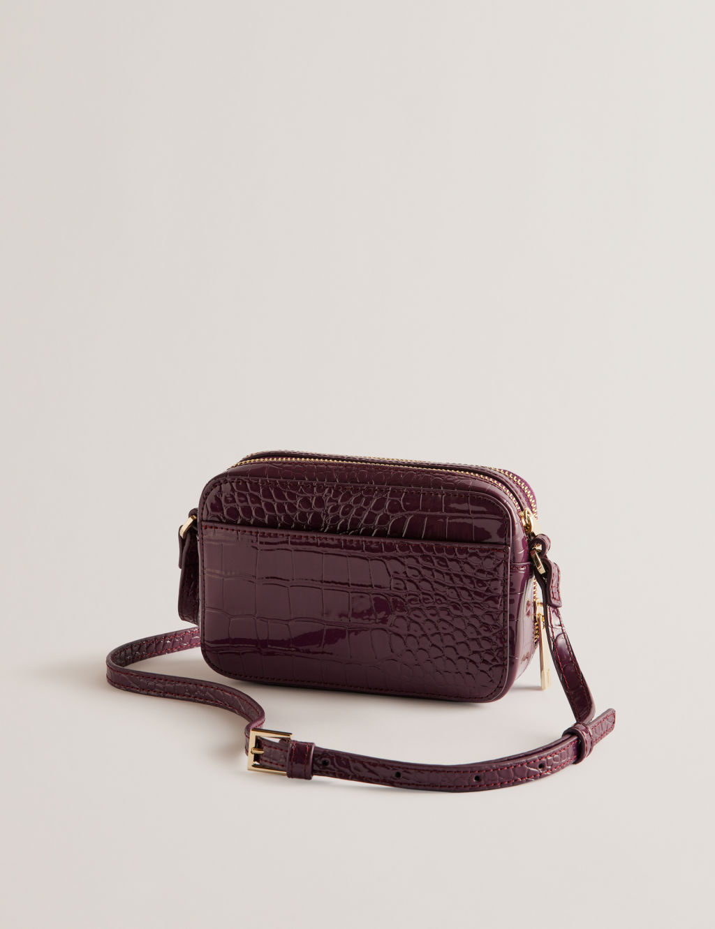Leather Croc Effect Mini Camera Bag