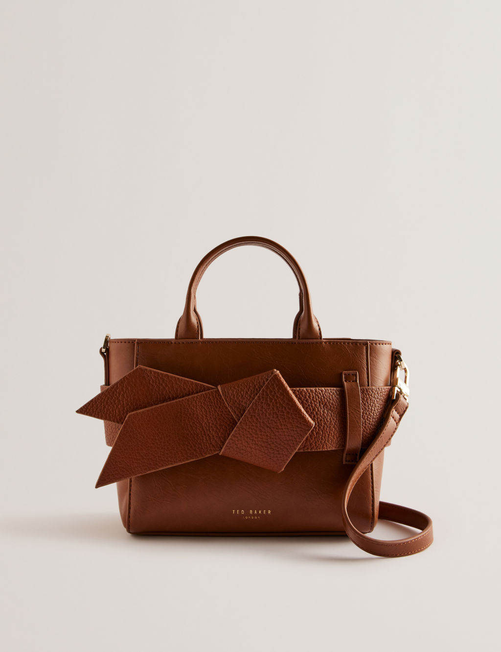 Faux Leather Mini Bowler Bag