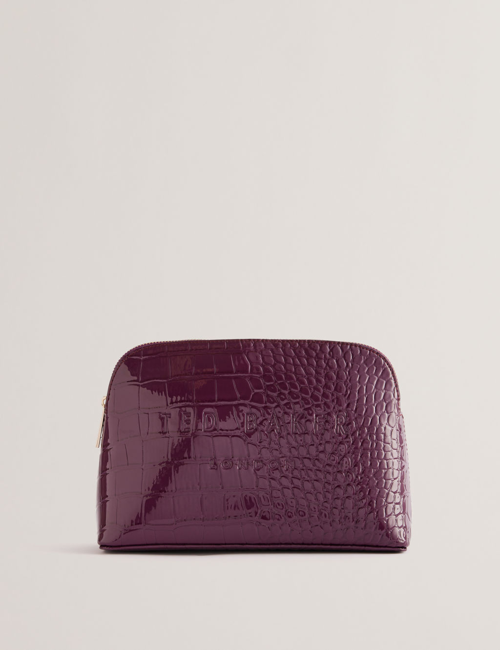 Faux Leather Croc Effect Make Up Bag