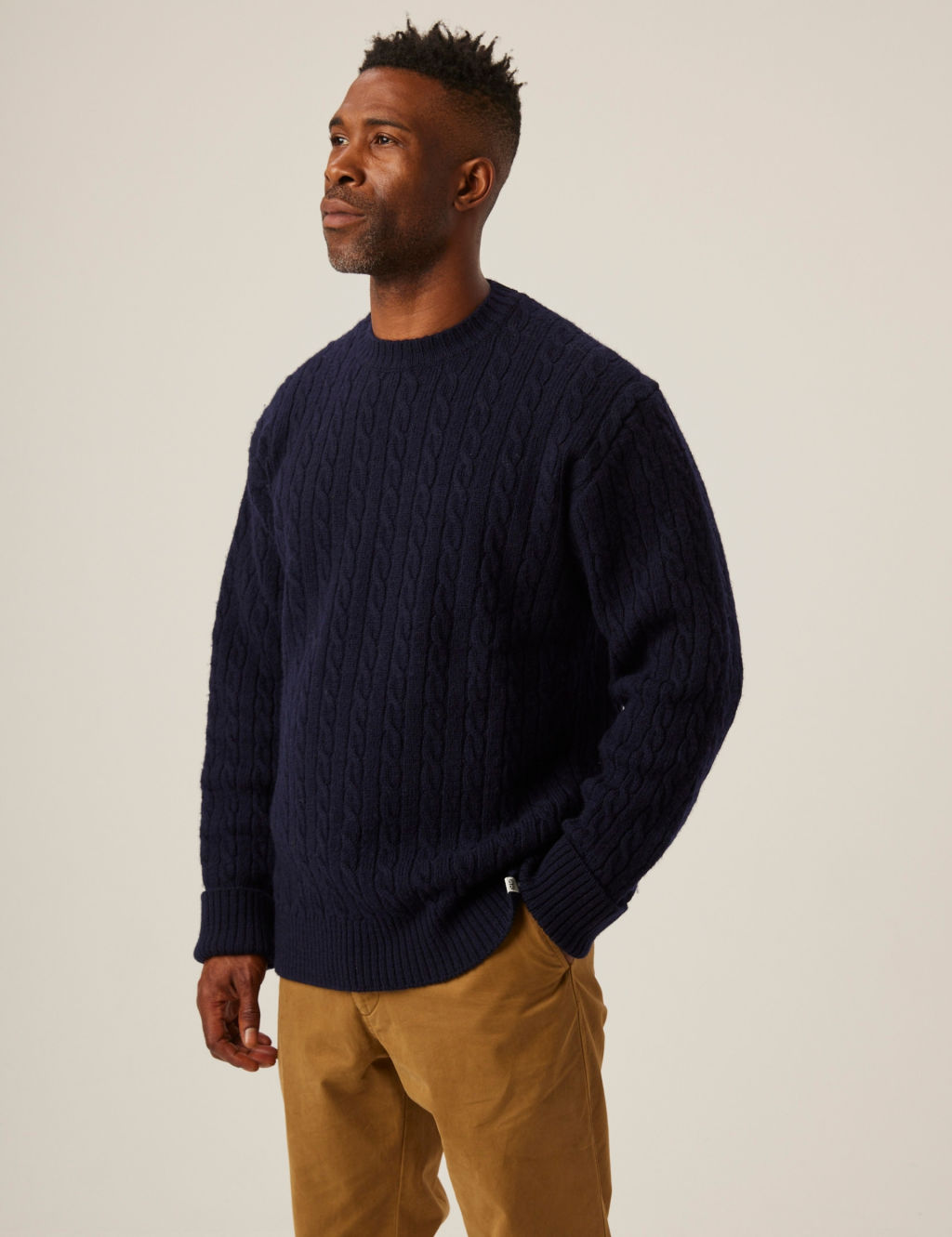 Pure Wool Cable Crew Neck Jumper