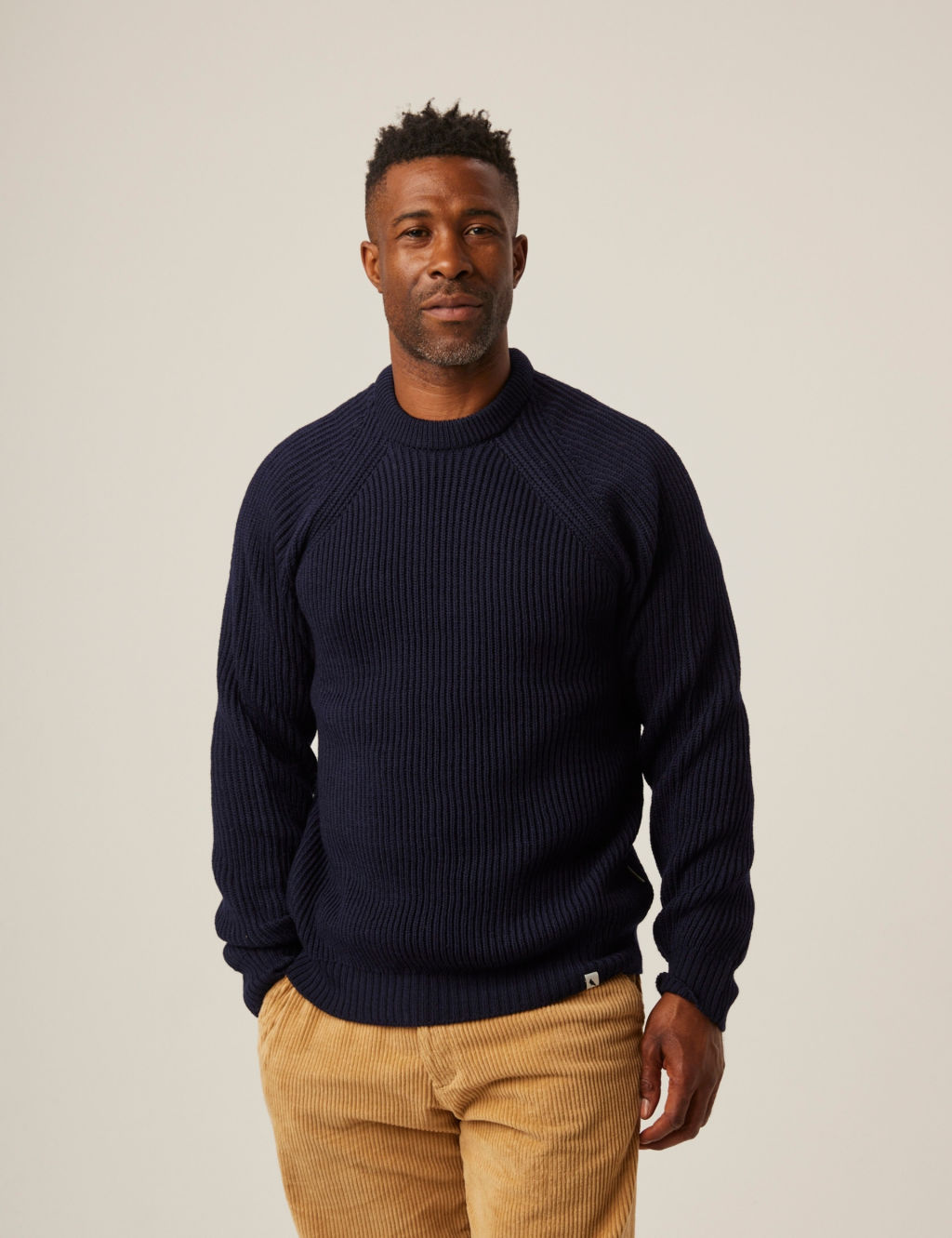 Pure Wool Ribbed Crew Neck Jumper