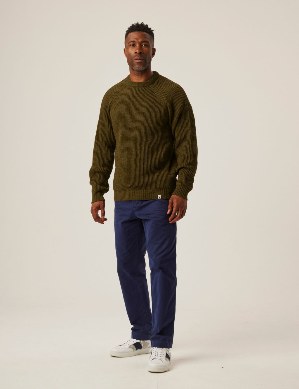 Pure Wool Ribbed Crew Neck Jumper