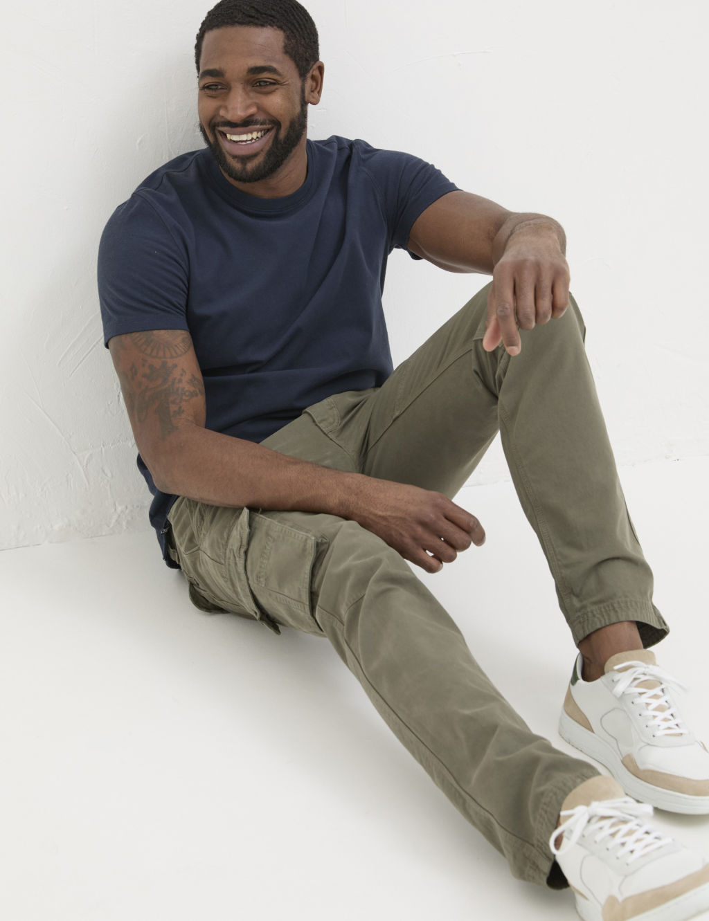 Straight Fit Pure Cotton Cargo Trousers