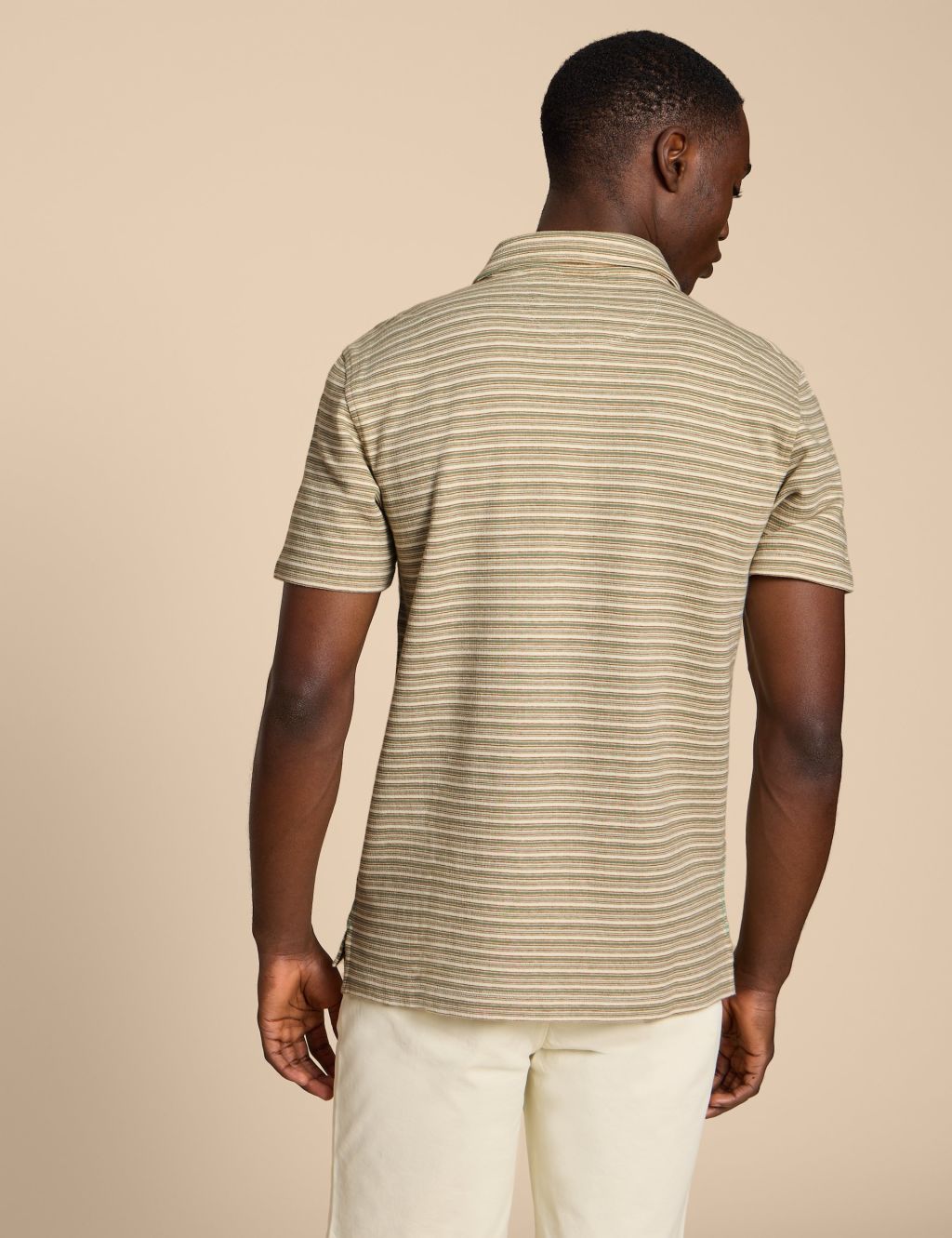 Pure Cotton Striped Polo Shirt 1 of 3